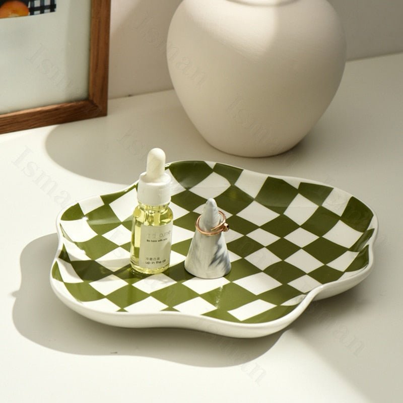 Nordic Ceramic Chequerboard Storage Tray - The House Of BLOC