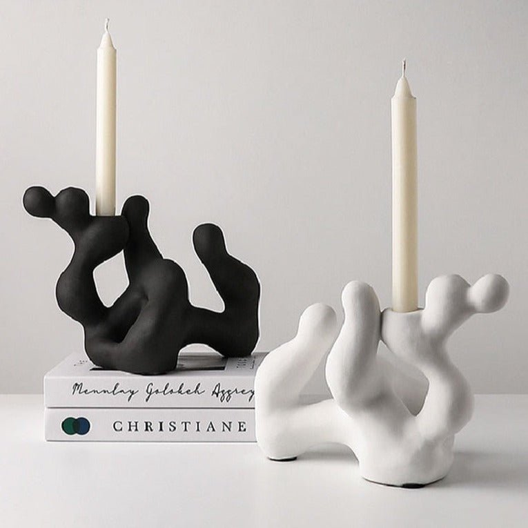 Nordic Ceramic Irregular Candlestick Holder - The House Of BLOC