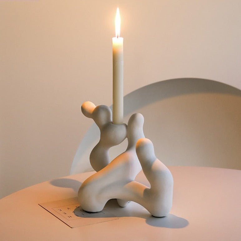 Nordic Ceramic Irregular Candlestick Holder - The House Of BLOC