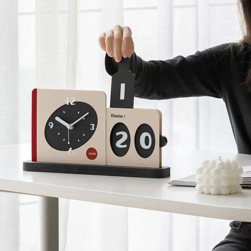 Nordic Style Desk Clock With Calendar - The House Of BLOC