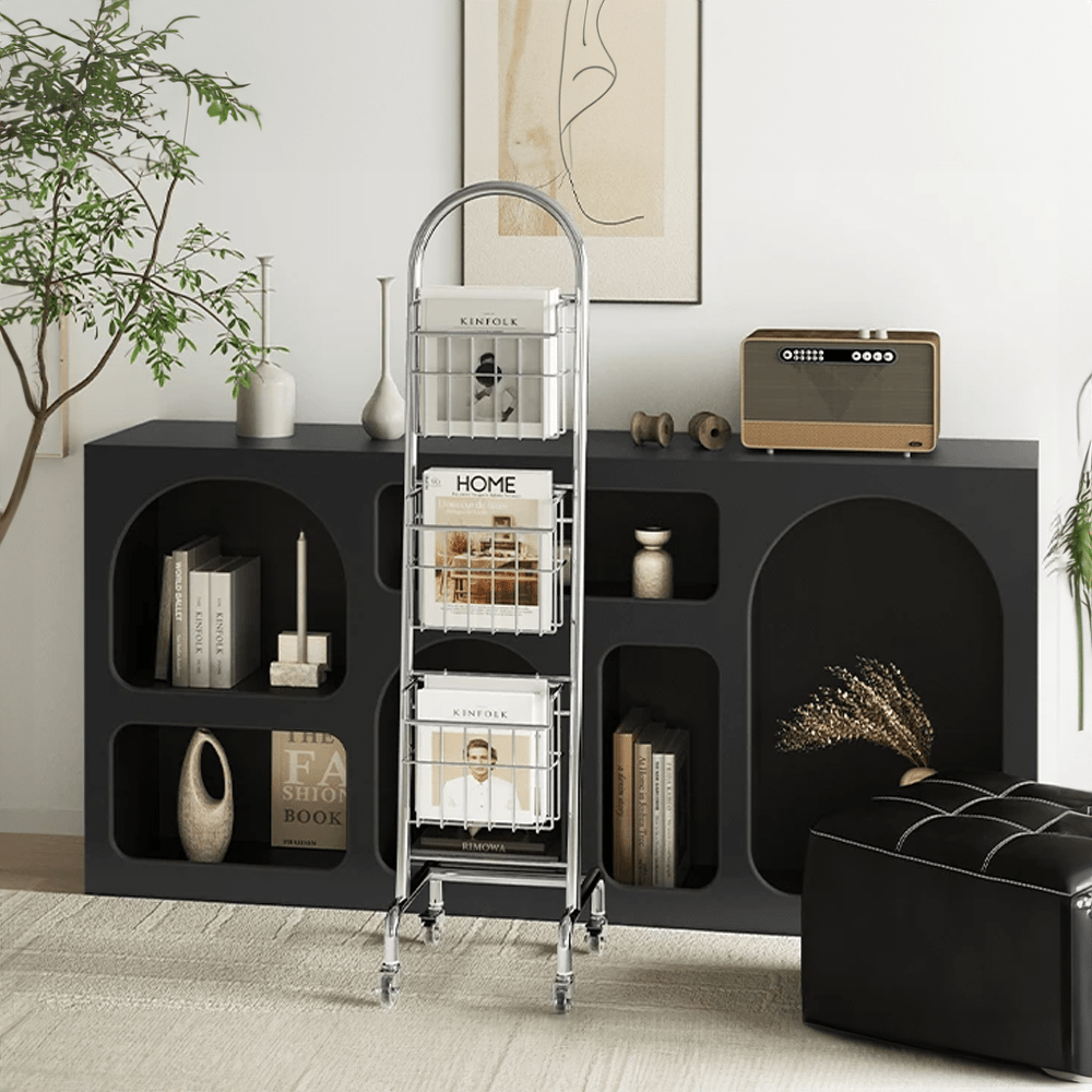 Nordic Style Metallic Rotating Bookcase - The House Of BLOC