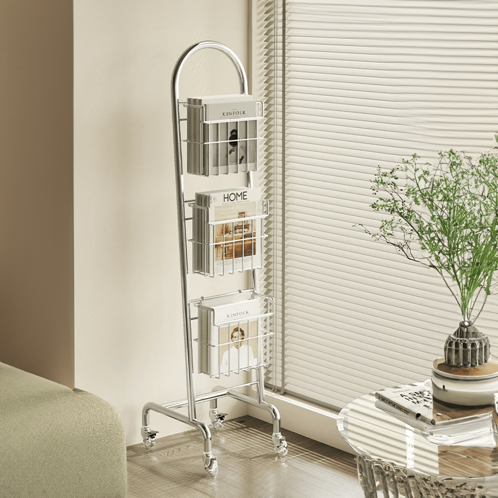 Nordic Style Metallic Rotating Bookcase - The House Of BLOC
