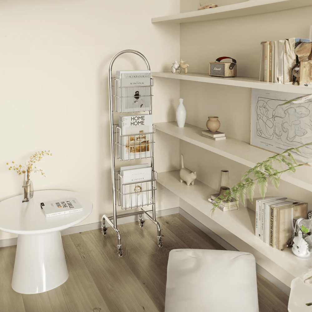 Nordic Style Metallic Rotating Bookcase - The House Of BLOC
