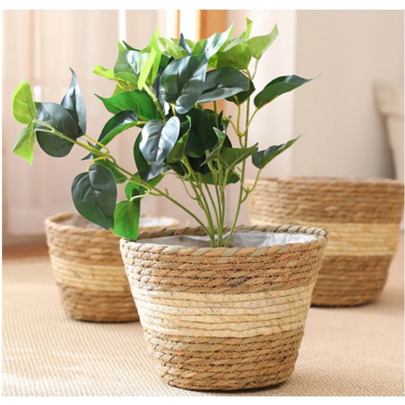 Nordic Woven Flower Plant Basket - The House Of BLOC