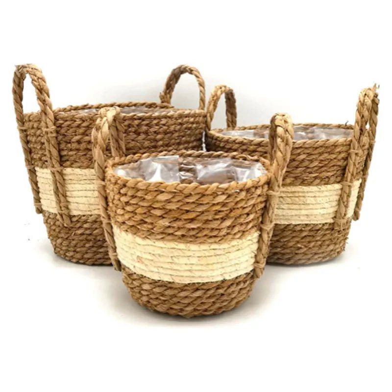 Nordic Woven Flower Plant Basket - The House Of BLOC