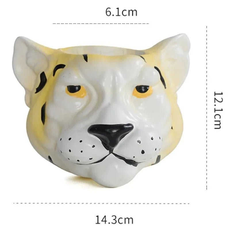 Novelty Ceramic 3D Lion's Head Vase - The House Of BLOC