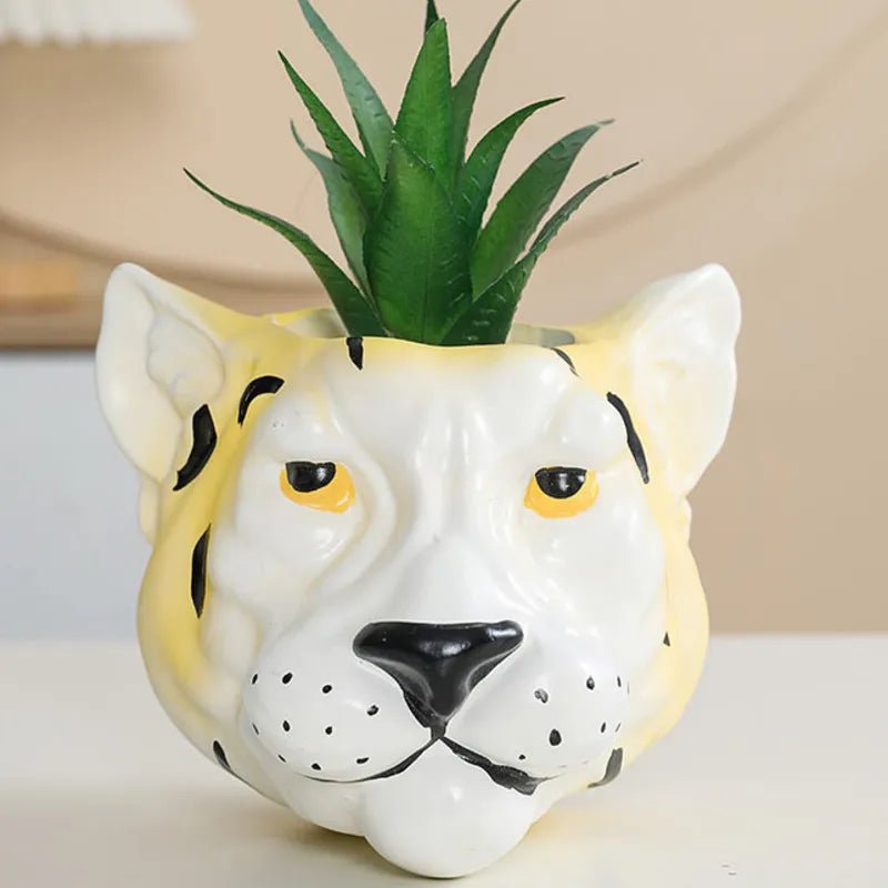 Novelty Ceramic 3D Lion's Head Vase - The House Of BLOC