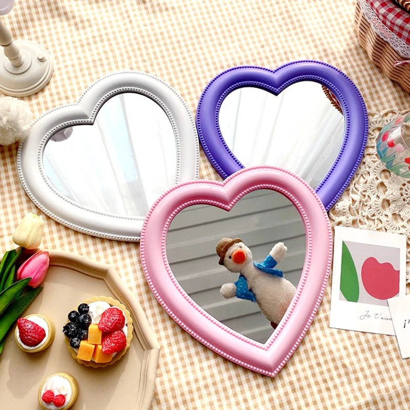 Pastel Heart Shape Cosmetic Mirror - The House Of BLOC