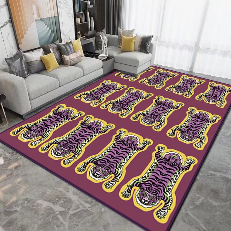 Patterned Tiger Design Living Room Carpet - The House Of BLOC