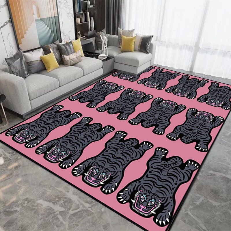 Patterned Tiger Design Living Room Carpet - The House Of BLOC