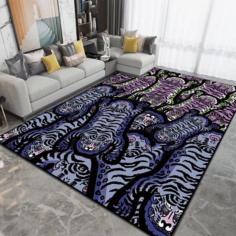 Patterned Tiger Design Living Room Carpet - The House Of BLOC