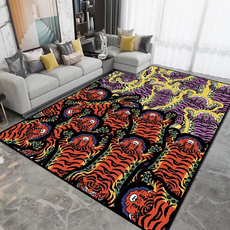 Patterned Tiger Design Living Room Carpet - The House Of BLOC