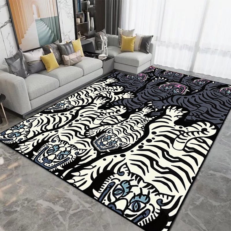 Patterned Tiger Design Living Room Carpet - The House Of BLOC