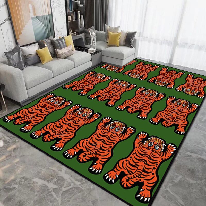 Patterned Tiger Design Living Room Carpet - The House Of BLOC