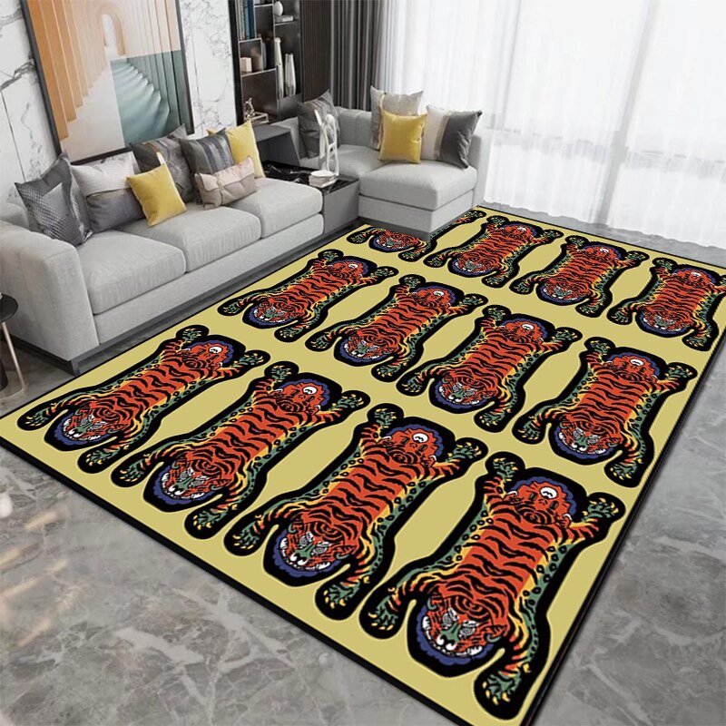 Patterned Tiger Design Living Room Carpet - The House Of BLOC