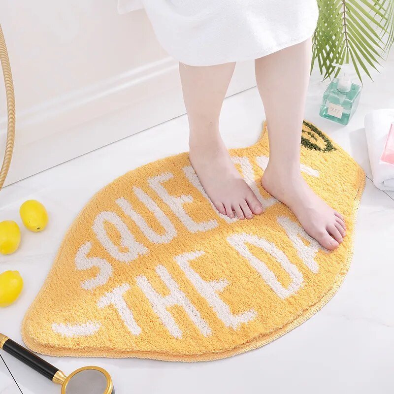 Peach & Lemon Shaped Absorbent Bathroom Mats - The House Of BLOC