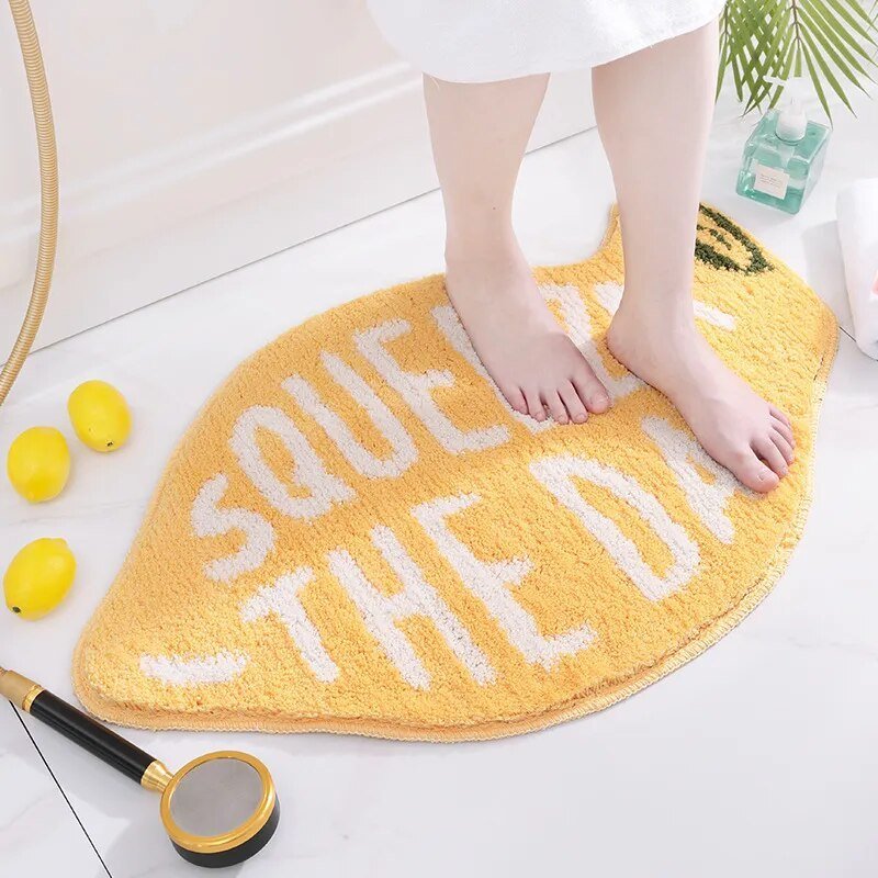 Peach & Lemon Shaped Absorbent Bathroom Mats - The House Of BLOC