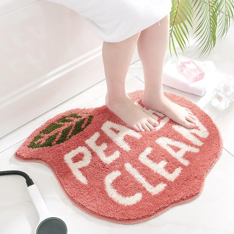 Peach & Lemon Shaped Absorbent Bathroom Mats - The House Of BLOC