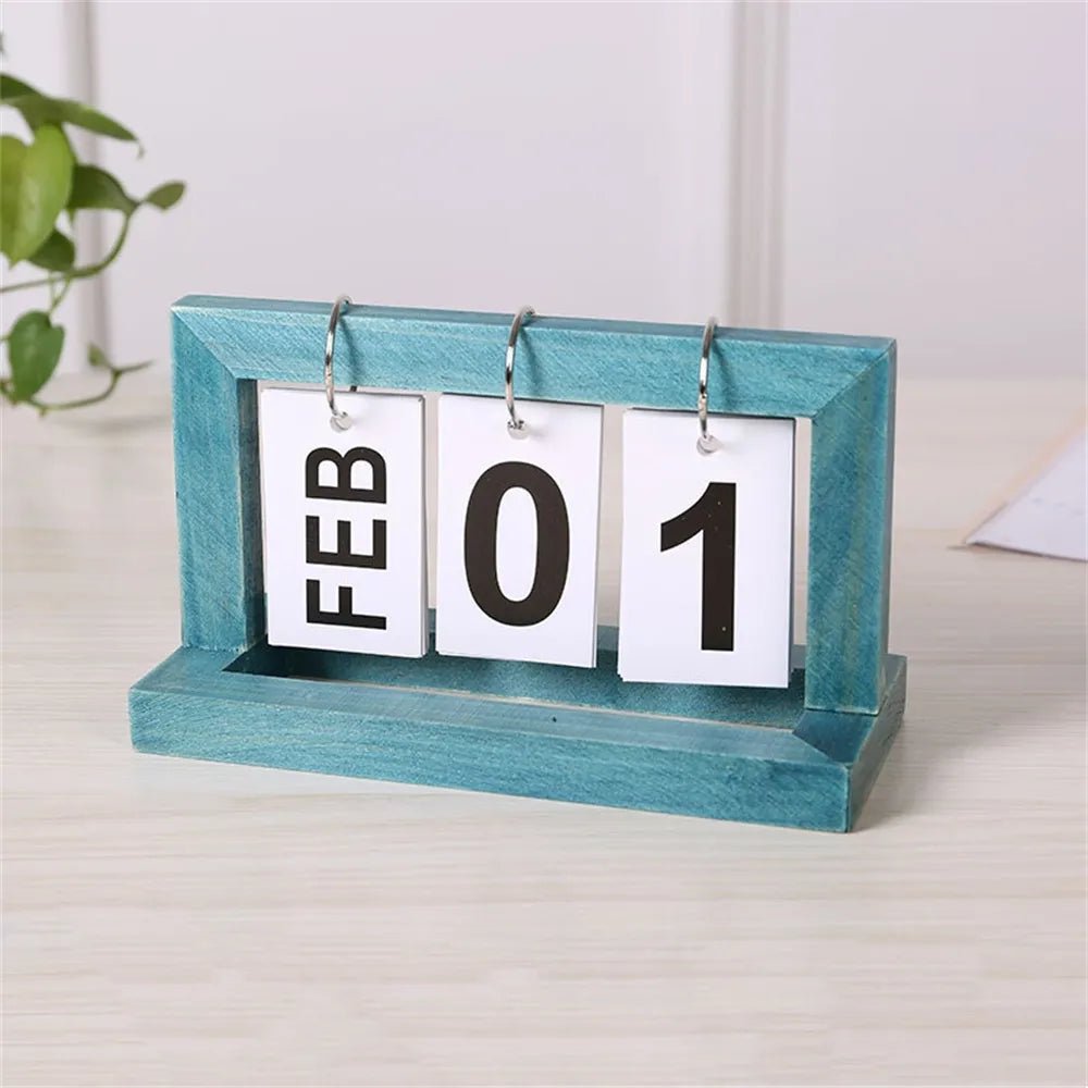 Perpetual Wooden Flip Display Calendar - The House Of BLOC