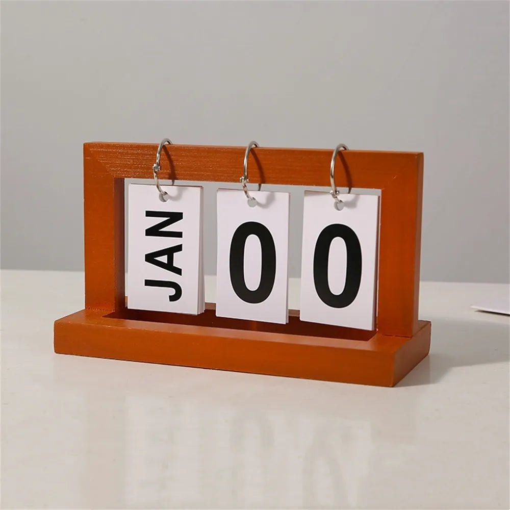 Perpetual Wooden Flip Display Calendar - The House Of BLOC