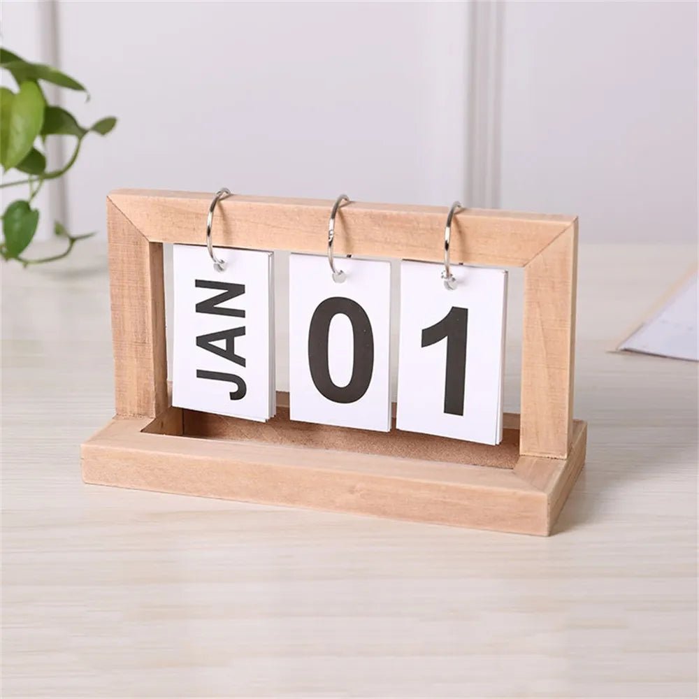 Perpetual Wooden Flip Display Calendar - The House Of BLOC