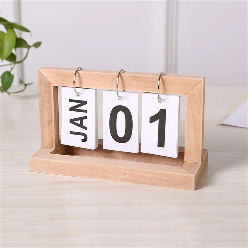 Perpetual Wooden Flip Display Calendar - The House Of BLOC