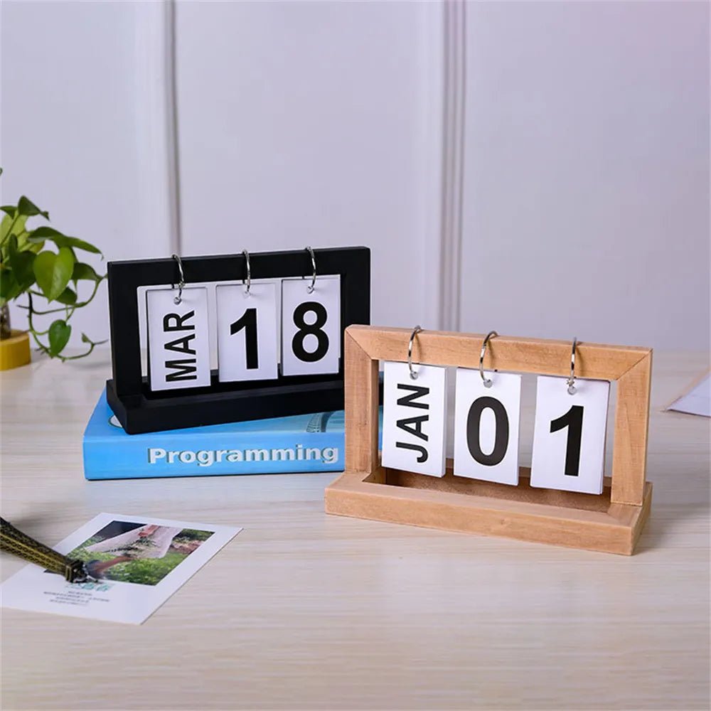 Perpetual Wooden Flip Display Calendar - The House Of BLOC