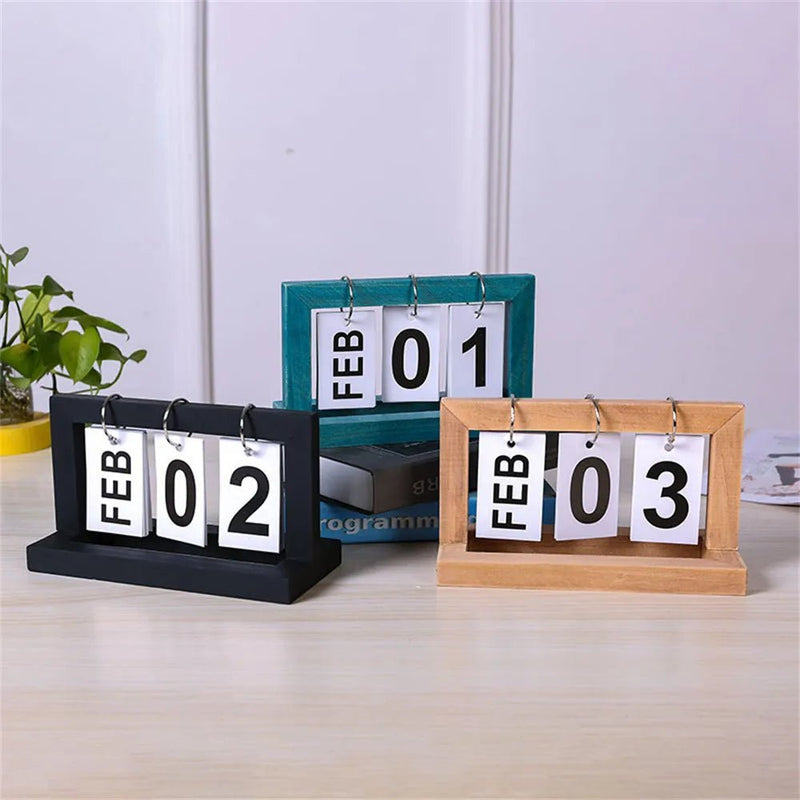 Perpetual Wooden Flip Display Calendar - The House Of BLOC