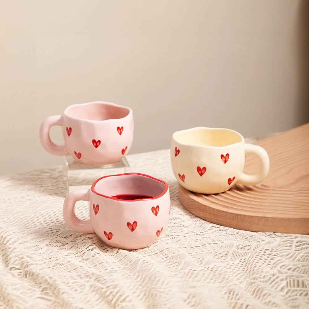 Pink Love Heart Ceramic Coffee Mug - The House Of BLOC