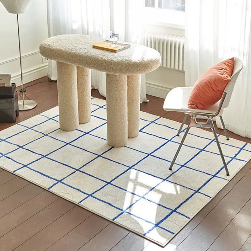 Plush Checked Pattern Living Room Rug - The House Of BLOC