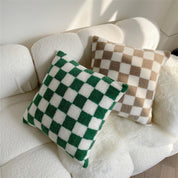 Plush Fleece Chequerboard Cushion - The House Of BLOC