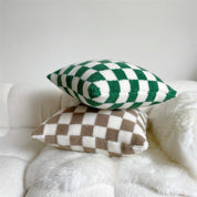 Plush Fleece Chequerboard Cushion - The House Of BLOC