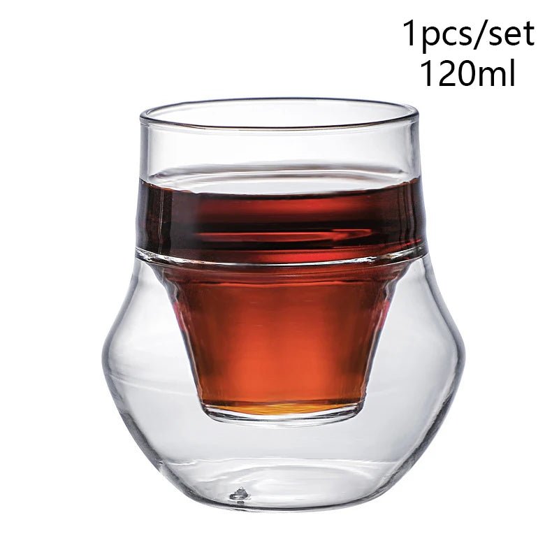 Quirky Double Layered Heat Resistant Glass Cup - The House Of BLOC