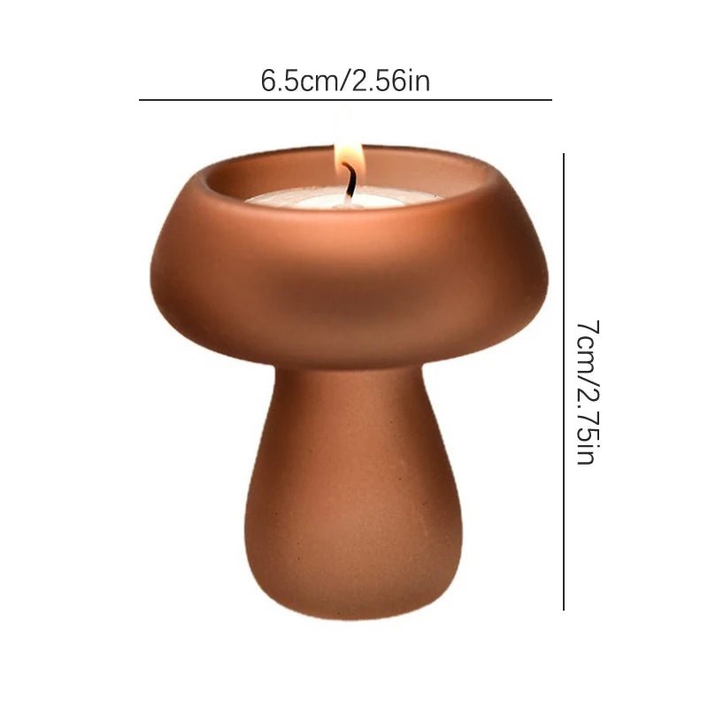 Quirky Glass Mushroom Shape Candle Holder - The House Of BLOC