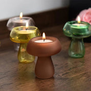 Quirky Glass Mushroom Shape Candle Holder - The House Of BLOC