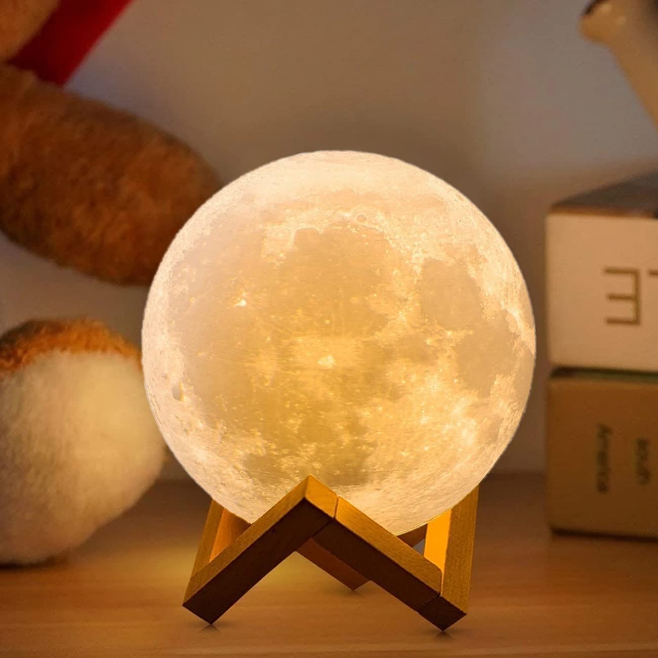 Rechargeable LED Two Colour Moon Lamp - The House Of BLOC