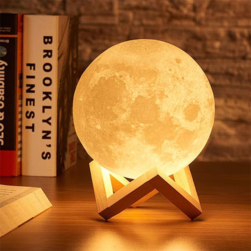 Rechargeable LED Two Colour Moon Lamp - The House Of BLOC