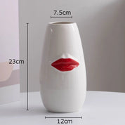 Red Lips Porcelain Vase - The House Of BLOC