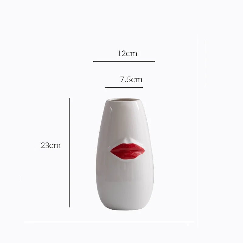 Red Lips Porcelain Vase - The House Of BLOC