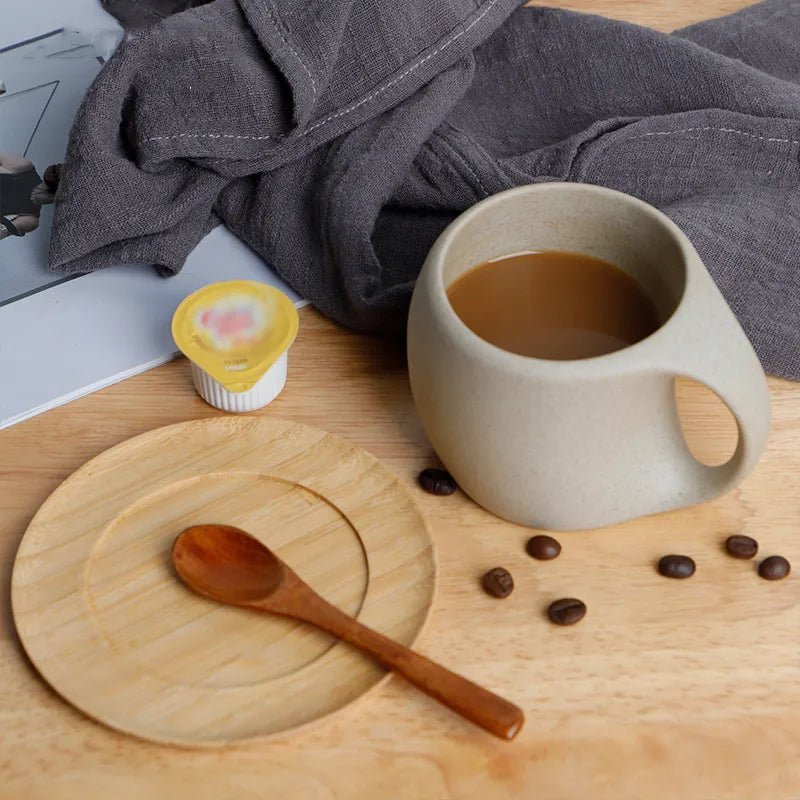 Retro Ceramic Stoneware Coffee Mug & Saucer Set - The House Of BLOC