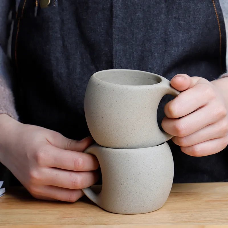 Retro Ceramic Stoneware Coffee Mug & Saucer Set - The House Of BLOC