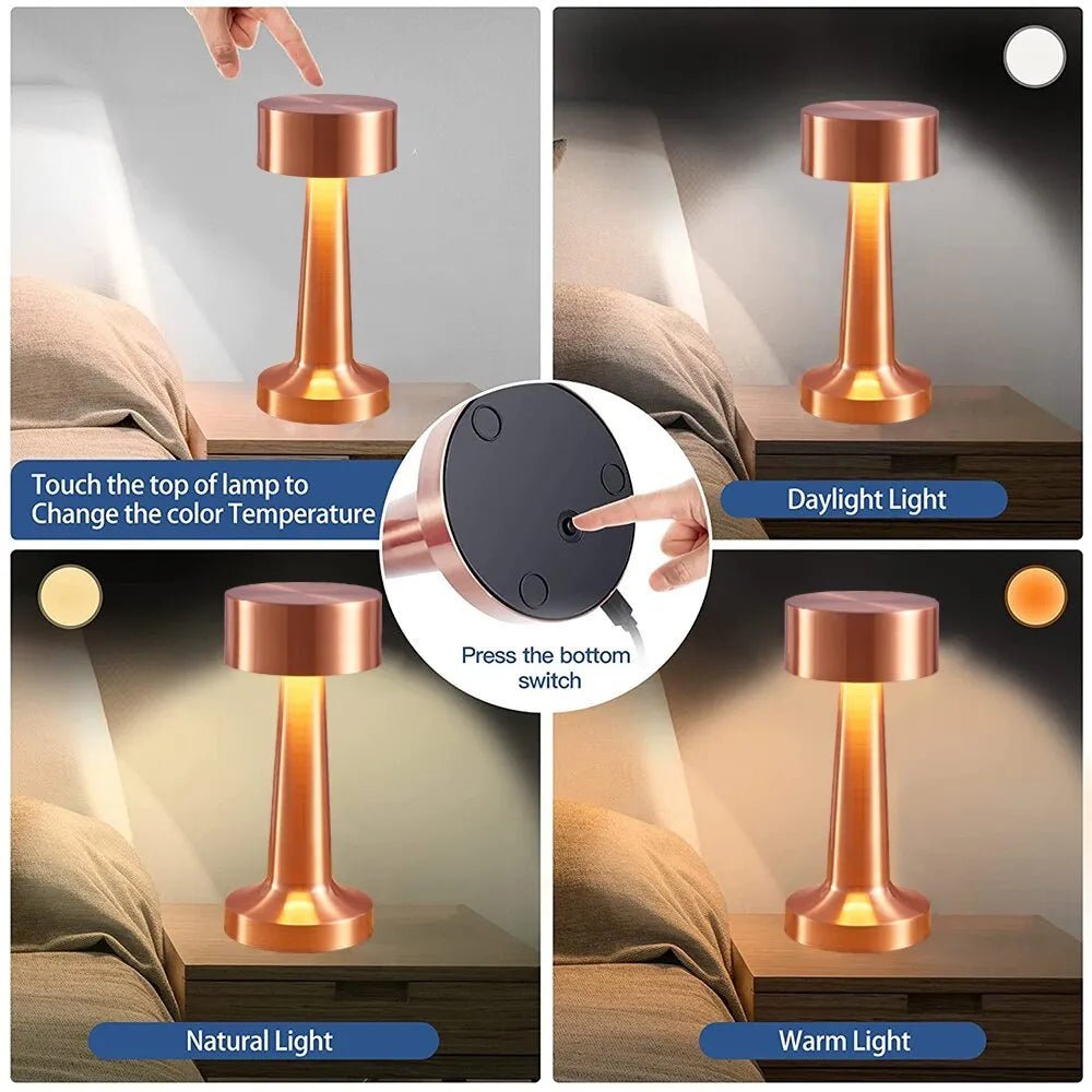 Retro Metallic Touch Sensor Table Lamp - The House Of BLOC