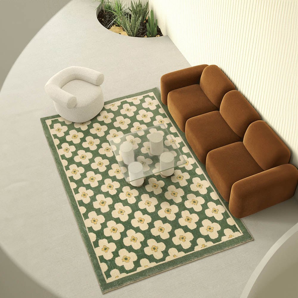 Retro Style Classic Flower Pattern Rug - The House Of BLOC