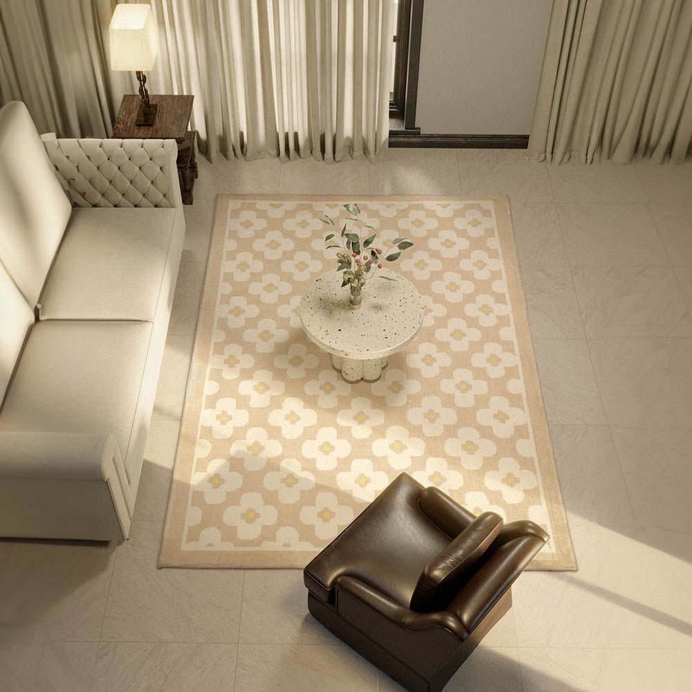 Retro Style Classic Flower Pattern Rug - The House Of BLOC