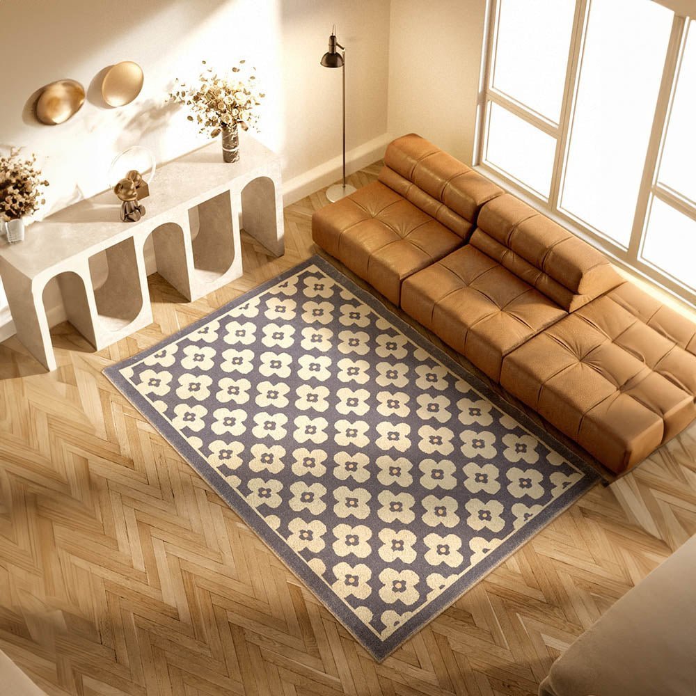 Retro Style Classic Flower Pattern Rug - The House Of BLOC