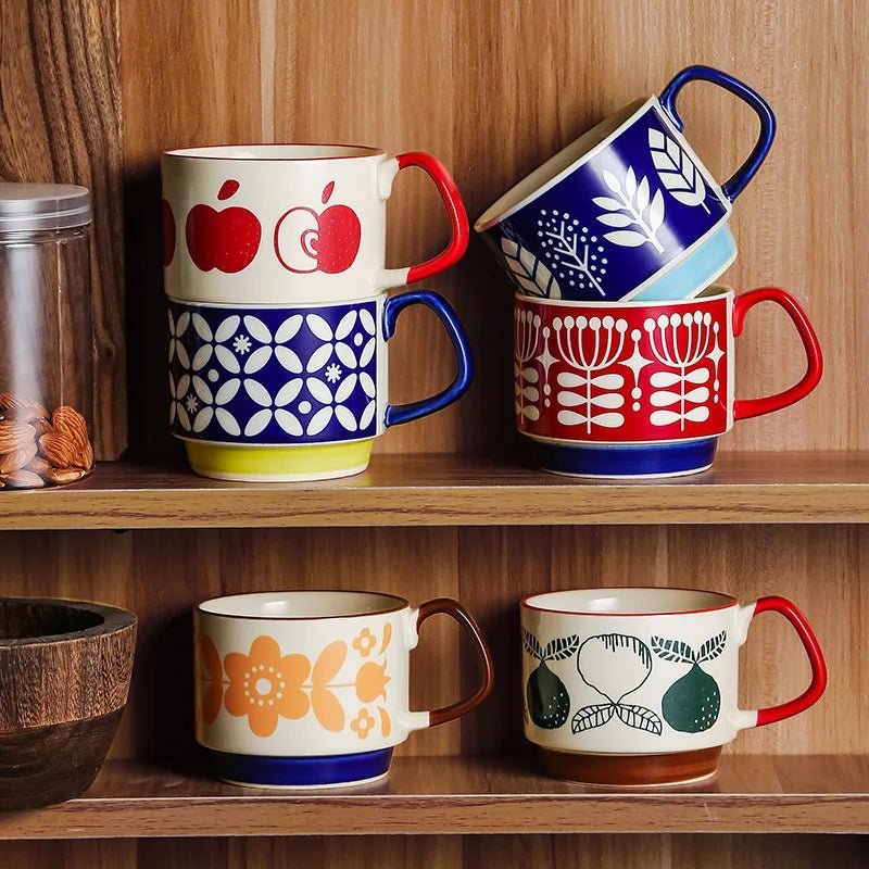 Retro Style Colourful Stackable Coffee Mug - The House Of BLOC