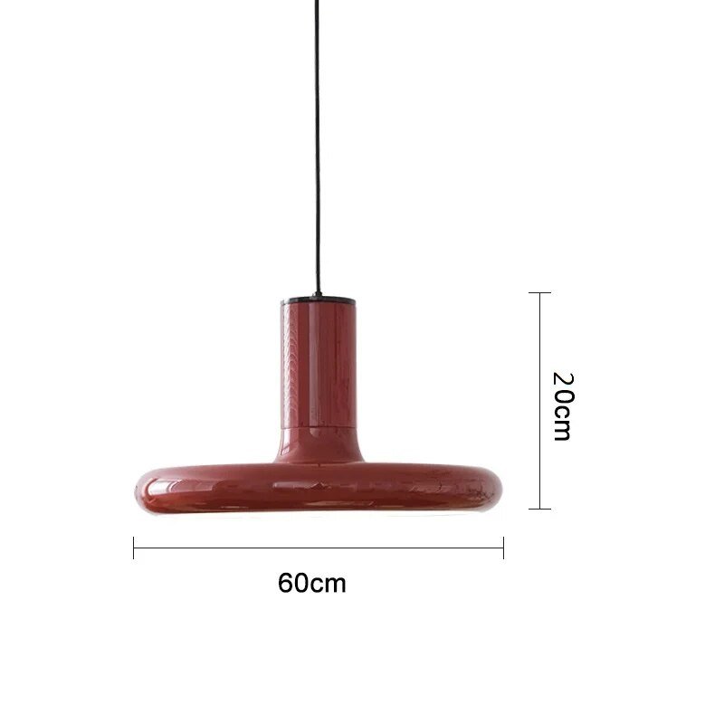 Retro Style Dark Red Saucer Pendant Light - The House Of BLOC