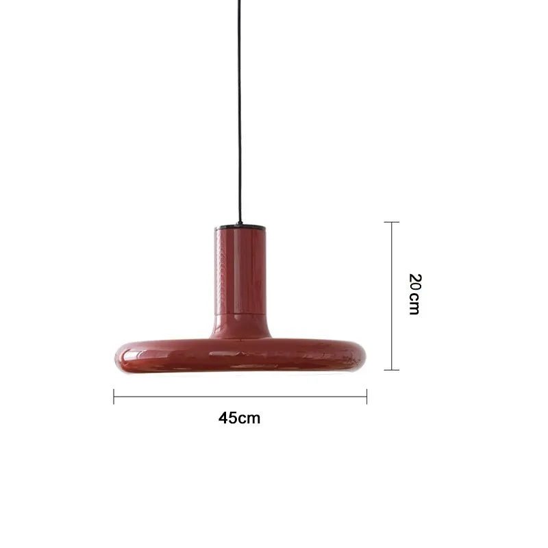 Retro Style Dark Red Saucer Pendant Light - The House Of BLOC