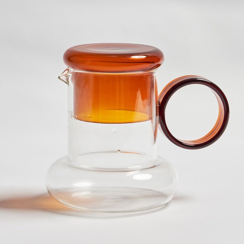 Retro Style Glass Pitcher with Lid & Matching Cup - The House Of BLOC