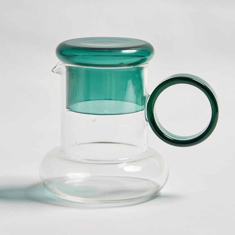 Retro Style Glass Pitcher with Lid & Matching Cup - The House Of BLOC